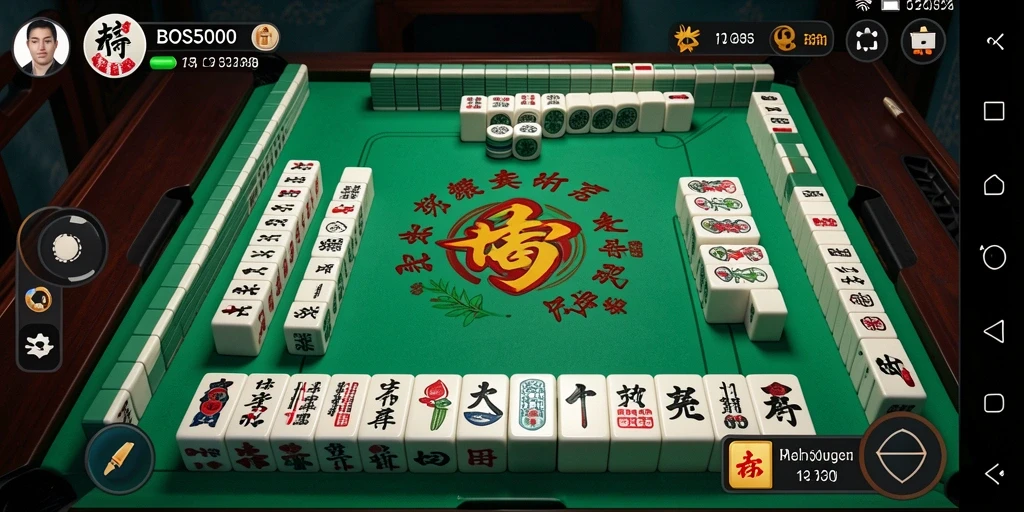 Tampilan gameplay BOS5000 yang menarik dan penuh strategi Mahjong.