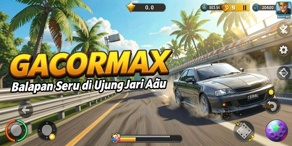 Tampilan menakjubkan gameplay balapan di GACORMAX.