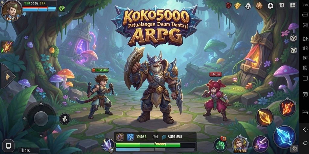 Tangkapan layar gameplay KOKO5000 yang menampilkan aksi pertempuran ARPG.