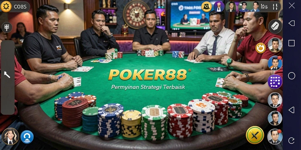 Tampilan gameplay POKER88 yang menegangkan dan kompetitif.