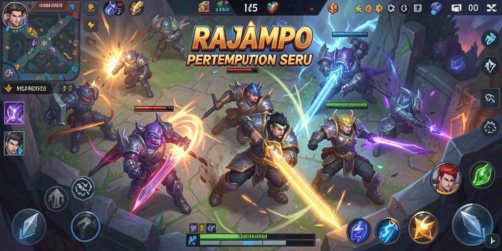 Screenshot gameplay RAJAMPO yang menunjukkan aksi pertempuran seru.