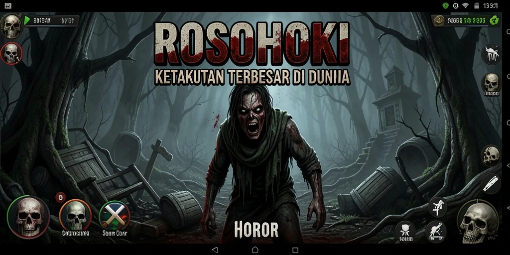 Tangkapan layar menunjukkan aksi menakutkan dalam gameplay ROSOHOKI.