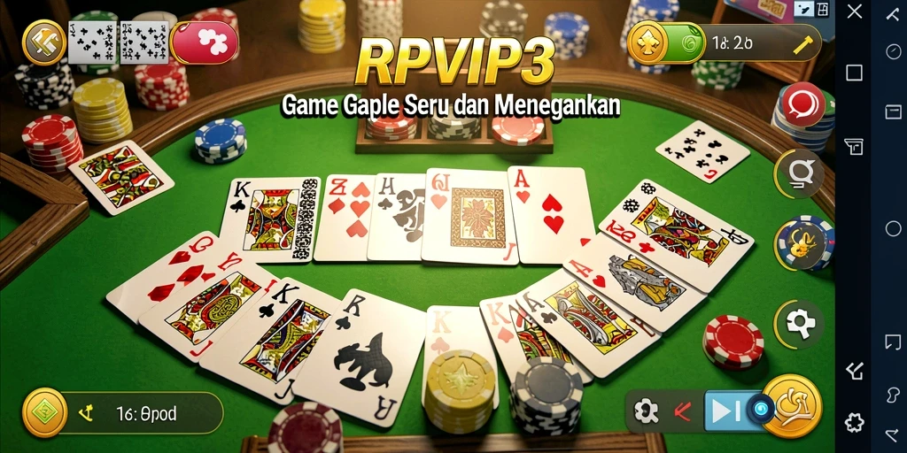 Tampilan screenshot RPVIP3 menampilkan gameplay Gaple yang seru.