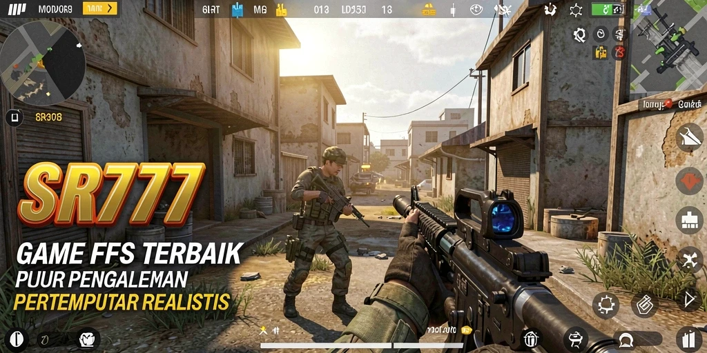 Tampilan menegangkan dalam gameplay SR777 dengan aksi FPS yang memikat.